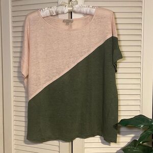 Bordeaux Two-Tone Pink and Green Short Sleeve Tee